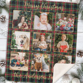 Weihnachten Karierte Custom Gold Collage Familie Sherpadecke