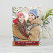 Weihnachten Karierte Fotokarte (Stehend Vorderseite)