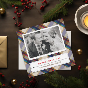 Weihnachten Karierte Fotokarte