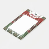 Weihnachten Karierte grüne rote Spitzen Erstgeschä Post-it Klebezettel (angewinkelt)