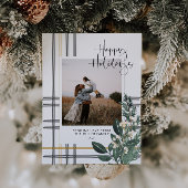 Weihnachten Karierte Grüne Urlaub Foto Postkarte
