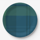 Weihnachten karierte Marine Grüne Feier Pappteller (Vorderseite)