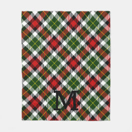 Weihnachten Karierte Monogram Erstfest Fleecedecke