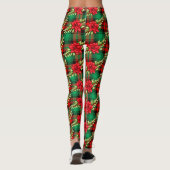 Weihnachten Karierte Poinsettias und Karierte Legg Leggings (Rückseite)