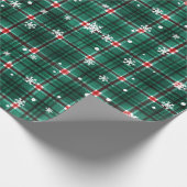 Weihnachten Karierte Rote Schneeflocken Muster Geschenkpapier (Ecke)