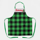 Weihnachten Karierte Schürze, Individuelle Name Gr Schürze (Vorderseite)