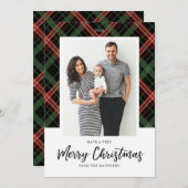 Weihnachten Karierte Weihnachtsfotokarte (Vorne/Hinten)