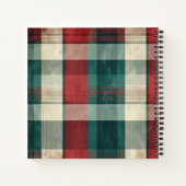 Weihnachten Karierte Weihnachtskatze mit Namen Notizblock (Rückseite)