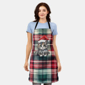 Weihnachten Karierte Weihnachtskatze mit Namen Schürze (Getragen)