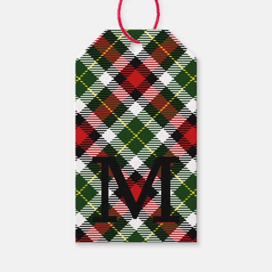 Weihnachten Karierten Familiengeschenk Wrap Geschenkanhänger (Vorderseite)