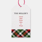 Weihnachten Karierten Familiengeschenk Wrap Geschenkanhänger (Rückseite)