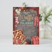 Weihnachten Karierter Chalkboard Waffle Pajamas Ho Einladung (Stehend Vorderseite)