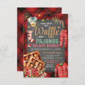 Weihnachten Karierter Chalkboard Waffle Pajamas Ho Einladung (Vorne/Hinten)