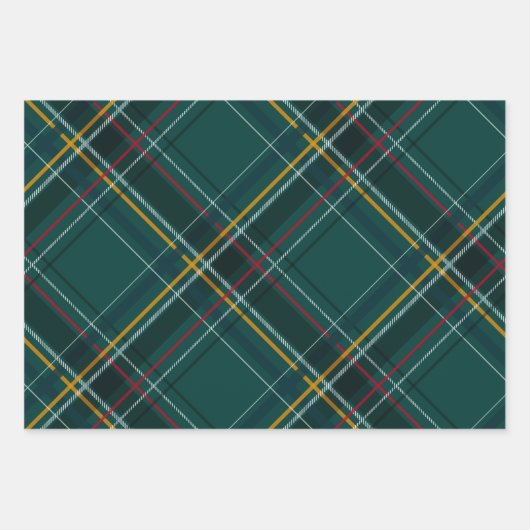 Weihnachten karierter, farbenfroher, koordinierend geschenkpapier set (Vorderseite 3)