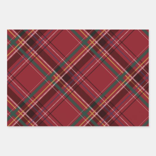 Weihnachten karierter, farbenfroher, koordinierend geschenkpapier set (Vorderseite 2)