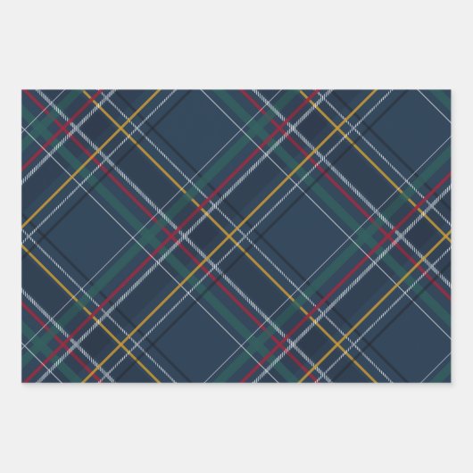 Weihnachten karierter, farbenfroher, koordinierend geschenkpapier set (Vorderseite)