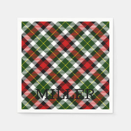 Weihnachten Karierter Name Roter Grüner Klassiker Serviette