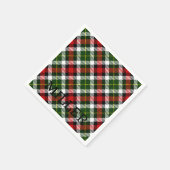 Weihnachten Karierter Name Roter Grüner Klassiker Serviette (Ecke)