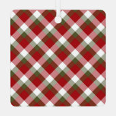 Weihnachten Kariertes Foto Ornament Aus Metall (Rückseite)