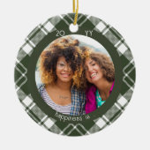 Weihnachten Kariertes Glück ist Sie als Freund 2 F Keramik Ornament (Vorne)