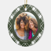 Weihnachten Kariertes Glück ist Sie als Freund 2 F Keramik Ornament (Links)