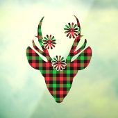 Weihnachten Kariertes Hirschfenster Fensteraufkleber (Blatt 3)