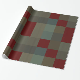 Weihnachten kariertes Maskulindesign Geschenkpapier