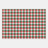Weihnachten kariertes Rot-Grün-Büffel-Muster Geschenkpapier Set (Vorderseite 3)