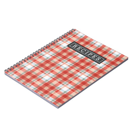 Weihnachten Kariertes Wasserfarben Muster Rezept Notizblock (Linke Seite)