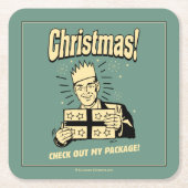 Weihnachten: Karo aus meinem Paket Rechteckiger Pappuntersetzer (Vorderseite)