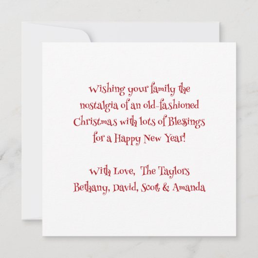 Weihnachten Karte (Rückseite)