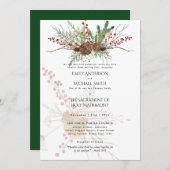 Weihnachten Katholische Hochzeit Brautmassage Einladung (Vorne/Hinten)