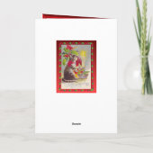 Weihnachten, Katze und Dekoration Feiertagskarte (Rückseite)