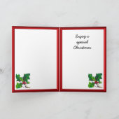 Weihnachten, Katze und Dekoration Feiertagskarte (Innenseite)