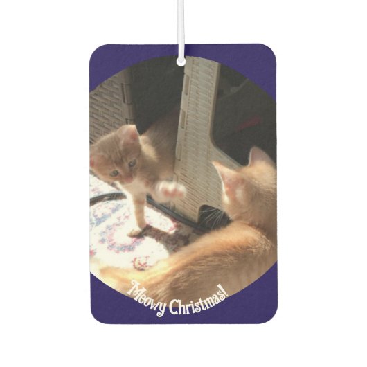 Weihnachten , Katzen Foto , Autolufterfrischer (Vorderseite)