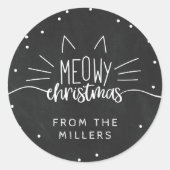 Weihnachten - Katzenohren und Whiskers Runder Aufkleber (Vorderseite)