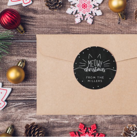 Weihnachten - Katzenohren und Whiskers Runder Aufkleber