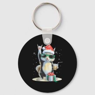 Weihnachten Kawaii Eichhörnchen Bubble Tea Boba Ei Schlüsselanhänger