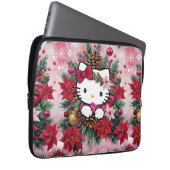 Weihnachten Kawaii Kitty in Rosa Laptopschutzhülle (Vorne Rechts)