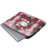 Weihnachten Kawaii Kitty in Rosa Laptopschutzhülle (Vorne Knopf)