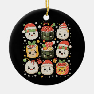 Weihnachten Kawaii Sushi Santa Japanisches Essen X Keramik Ornament