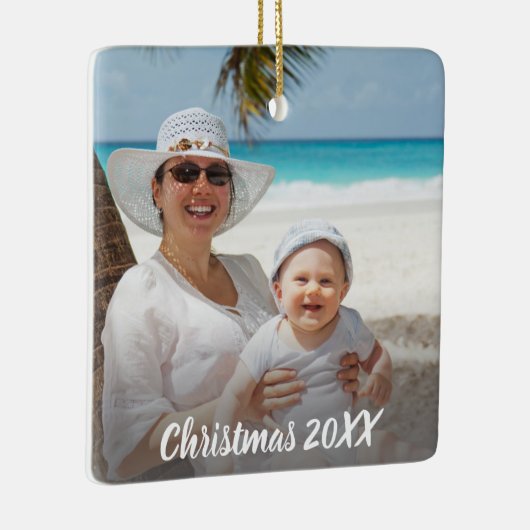 Weihnachten Keepake Volles Foto Keramik Ornament (Rechts)