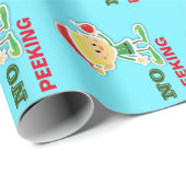 Weihnachten kein Peeking Elf Geschenk Wrap Geschenkpapier (Rolleneckpunkt)