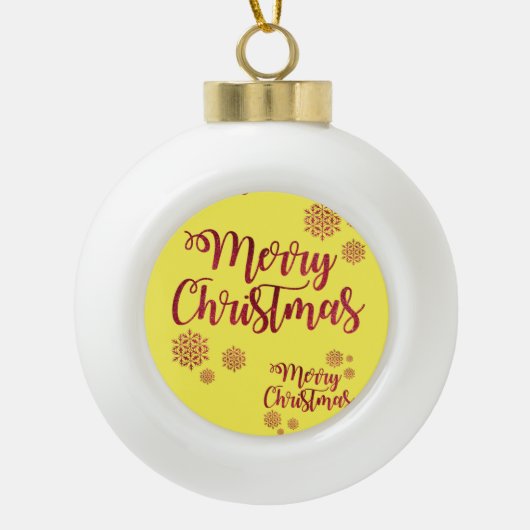 Weihnachten Keramik Ball Ornament, Frohe Weihnacht Keramik Kugel-Ornament (Vorderseite)