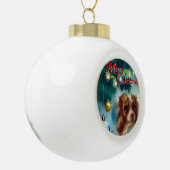 Weihnachten Keramik Ball Ornament, Frohe Weihnacht Keramik Kugel-Ornament (Links)