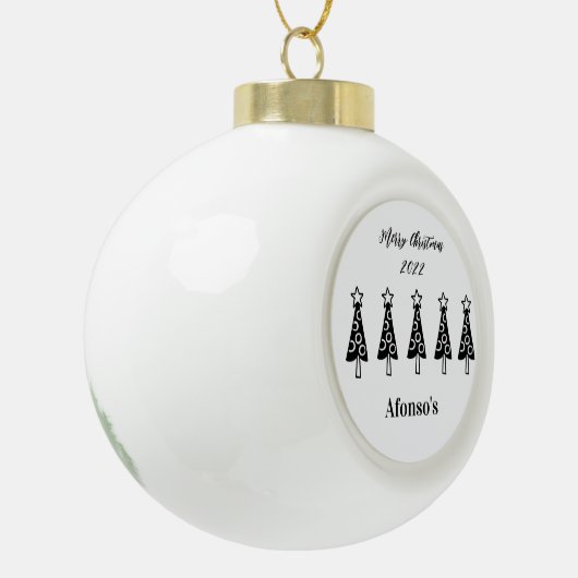 Weihnachten Keramik Ball Ornament, Frohe Weihnacht Keramik Kugel-Ornament (Links)