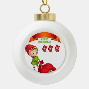 Weihnachten Keramik Ball Ornament, Frohe Weihnacht Kugel-Ornament