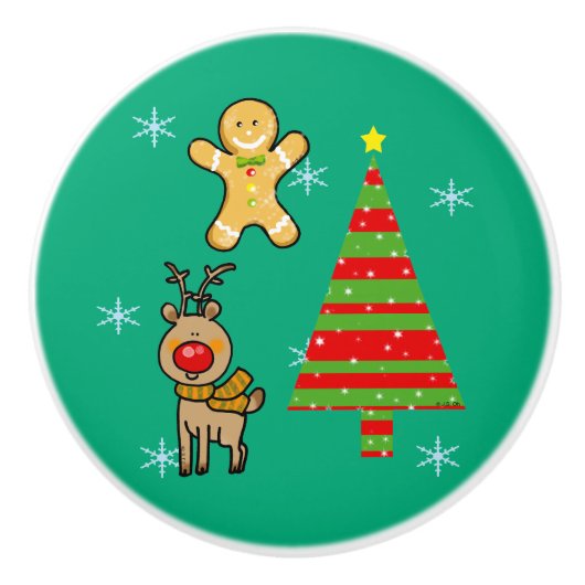 Weihnachten Keramikknauf (Vorderseite)