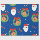 Weihnachten, Kerzen und Kraut Geschenkpapier (Flach)