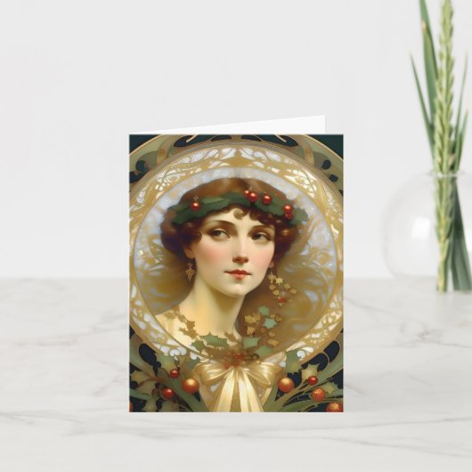 Weihnachten - KI - Jugendstil - B Karte (Vorderseite)